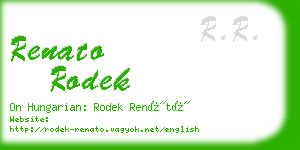 renato rodek business card